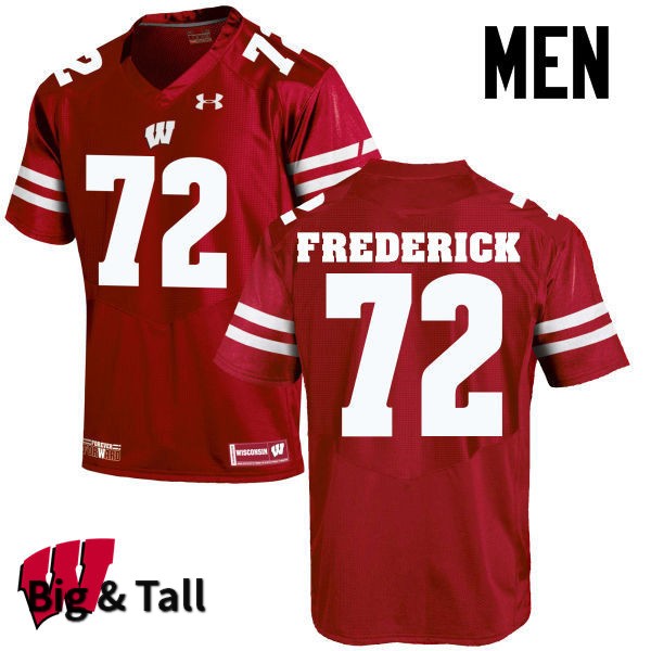 Wisconsin Badgers Men's #72 Travis Frederick NCAA Under Armour Authentic Red Big & Tall College Stitched Football Jersey GX40T38NG